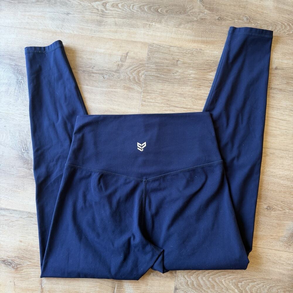 Senita Athletics Skin Salutation Leggings Navy Blue High Rise Hidden Pocket Sz M